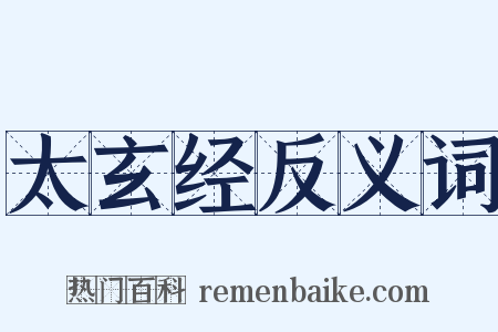 太玄经反义词是什么意思的图片